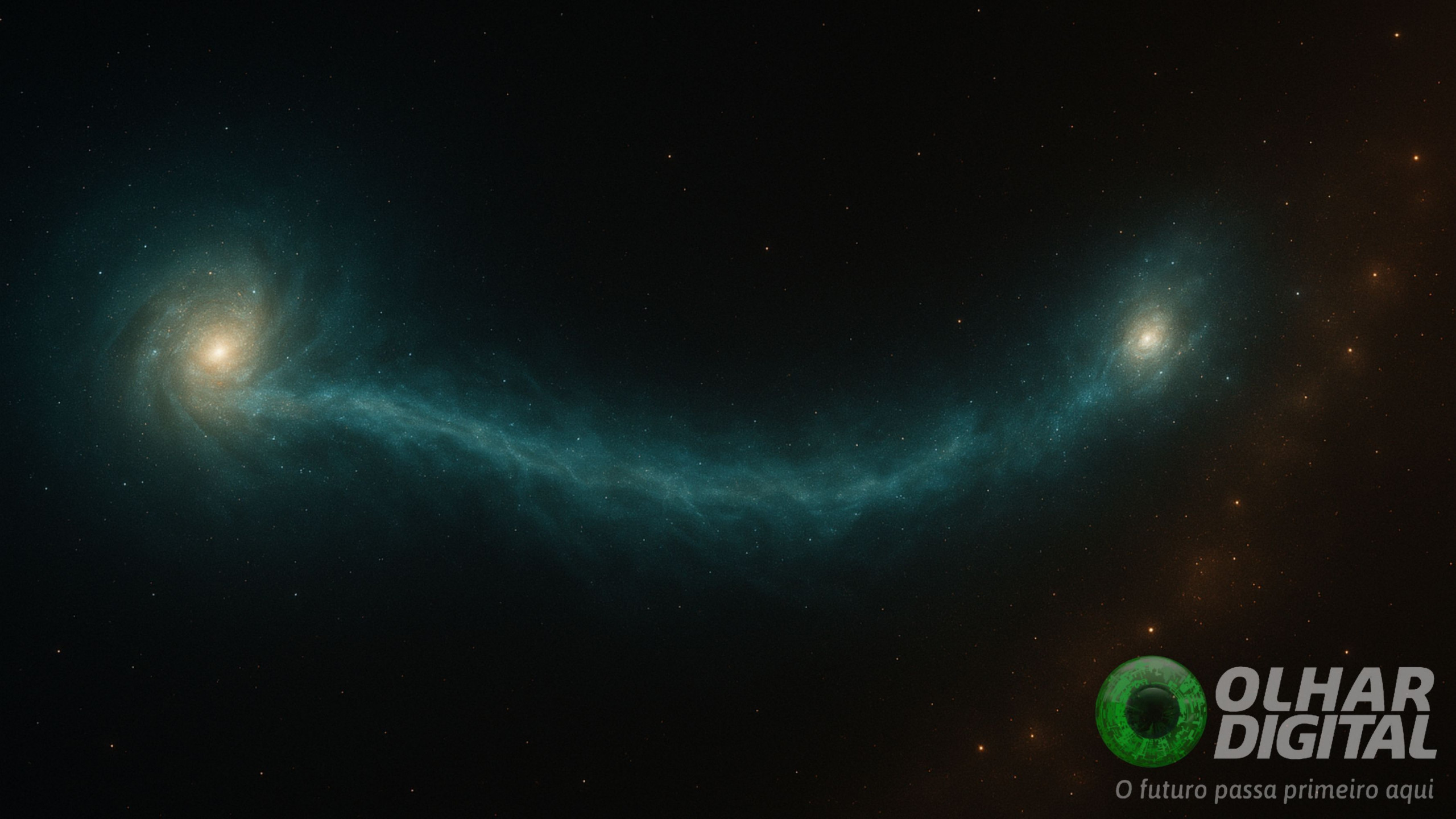 Astrônomos localizam ponte de gás de 185 mil anos-luz entre duas galáxias anãs - Imagem do artigo