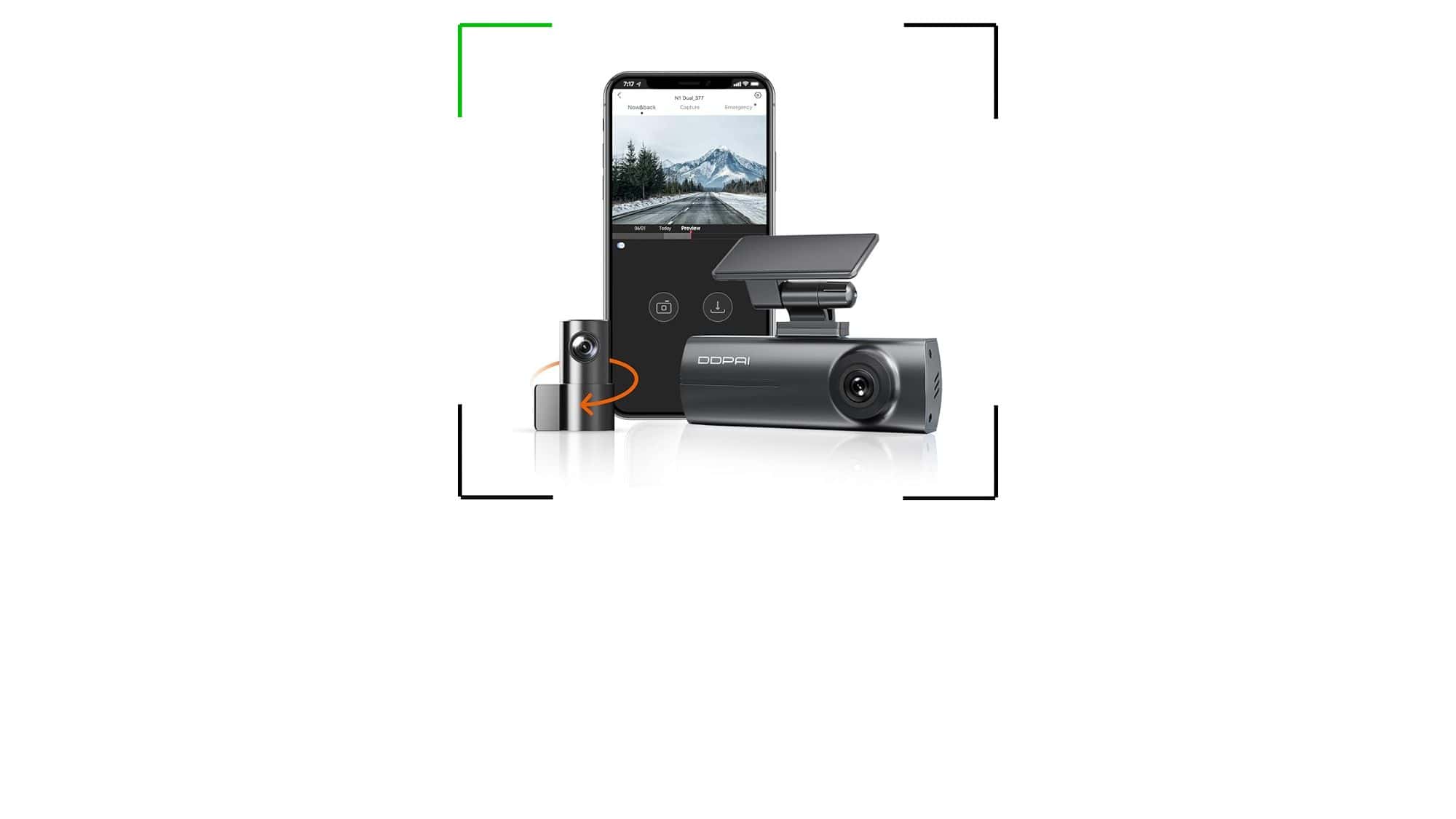 Oferta destaca câmera veicular Wi-Fi que filma frente e traseira do carro em alta definição - Imagem do artigo