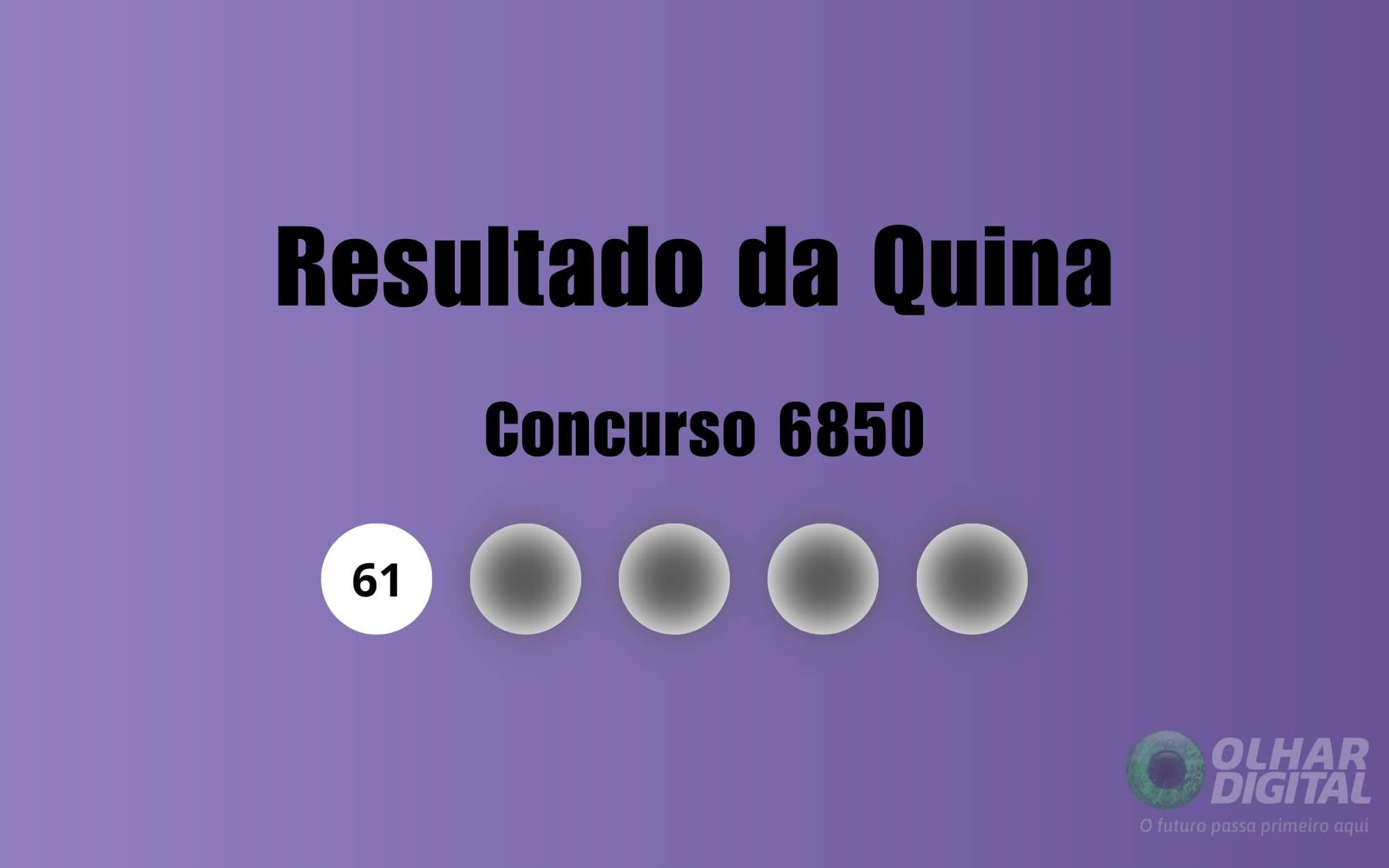Concurso 6850 da Quina distribui prêmio de R$ 746 mil; confira os números sorteados - Imagem do artigo