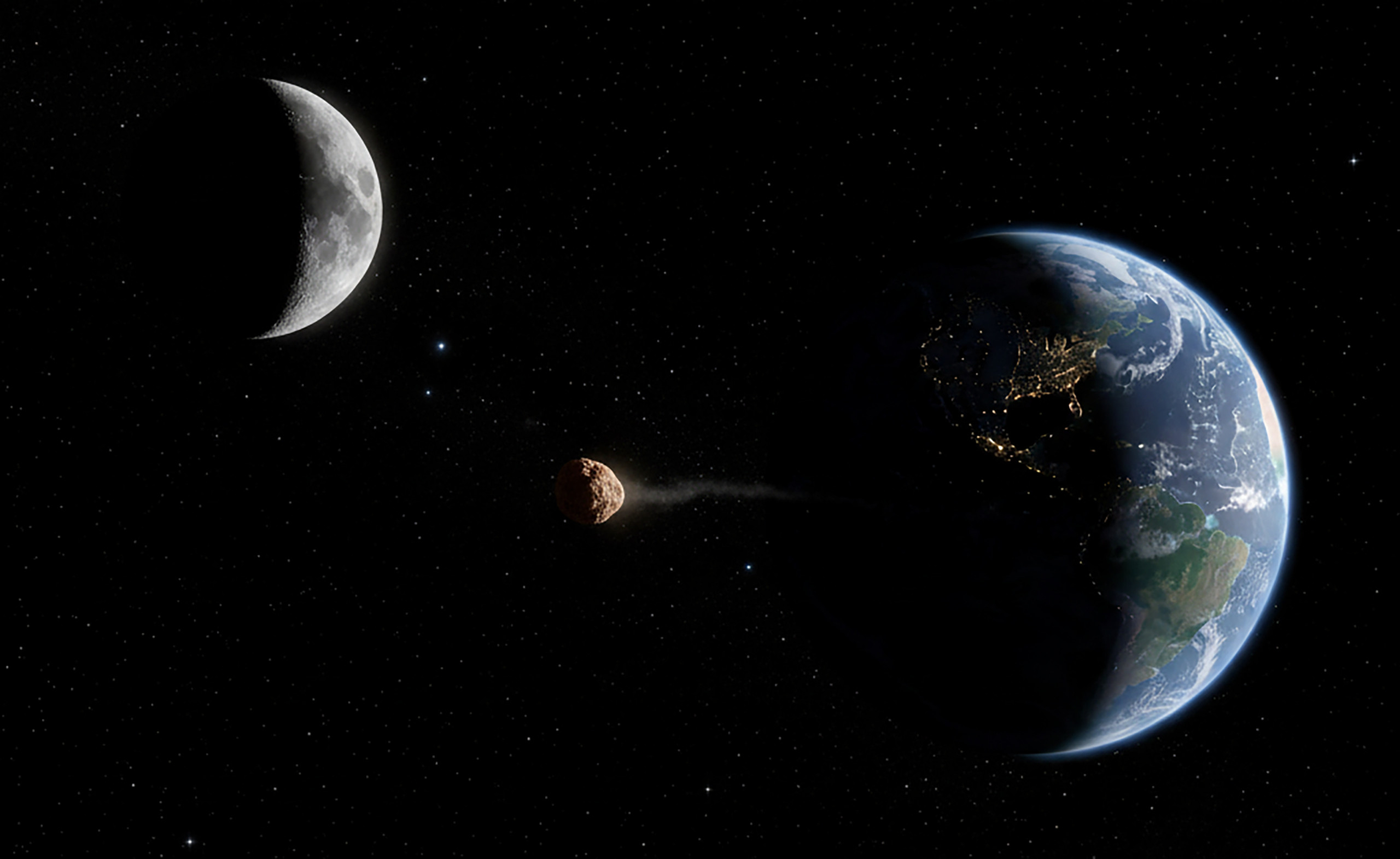 Asteroide 2025 TP5 passa a 97 mil km da Terra dois dias após ser descoberto - Imagem do artigo