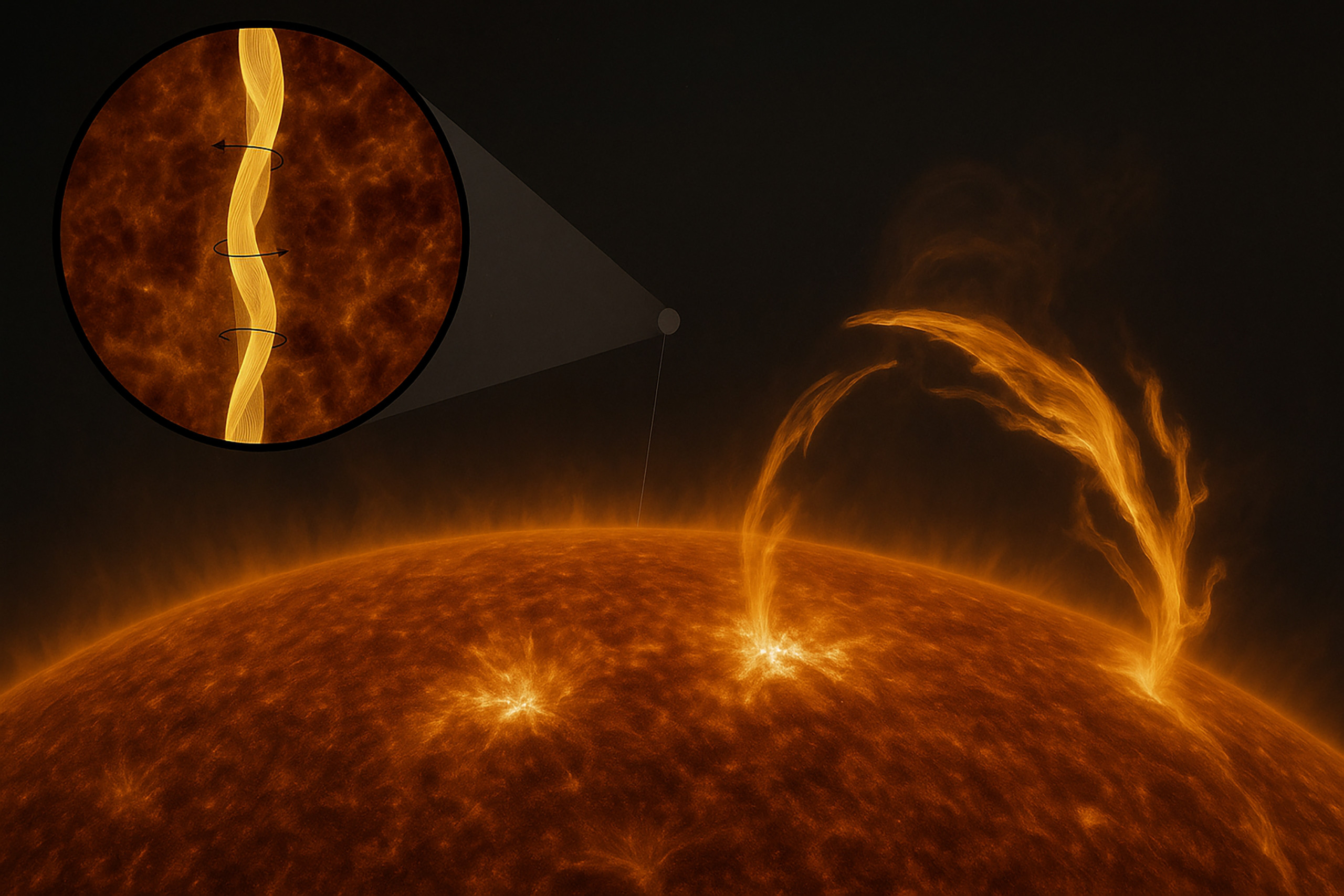 Cientistas detectam pela primeira vez ondas de Alfvén torsionais na coroa solar - Imagem do artigo