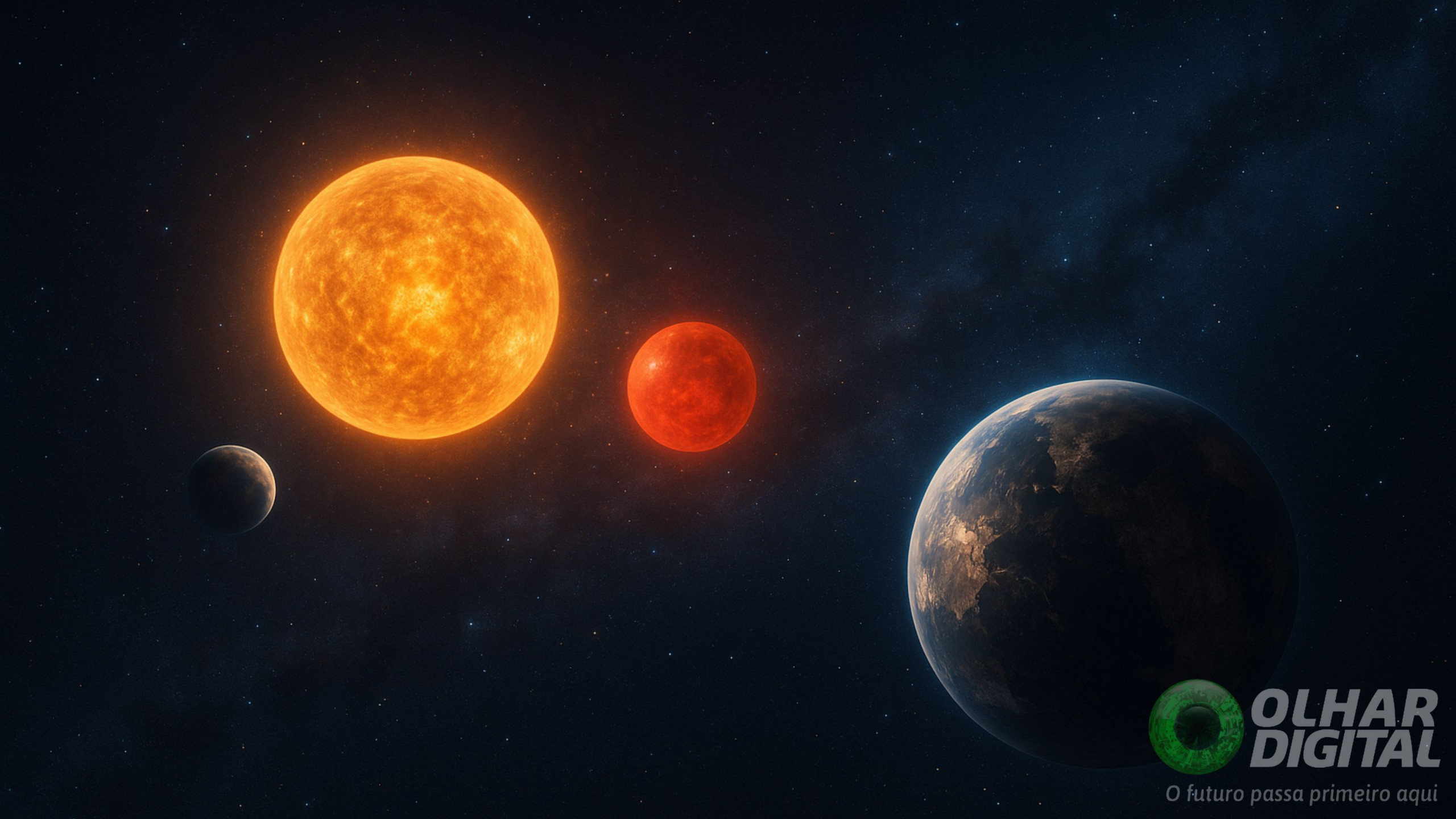 Sistema binário TOI-2267 abriga três exoplanetas do tamanho da Terra e surpreende astrônomos - Imagem do artigo