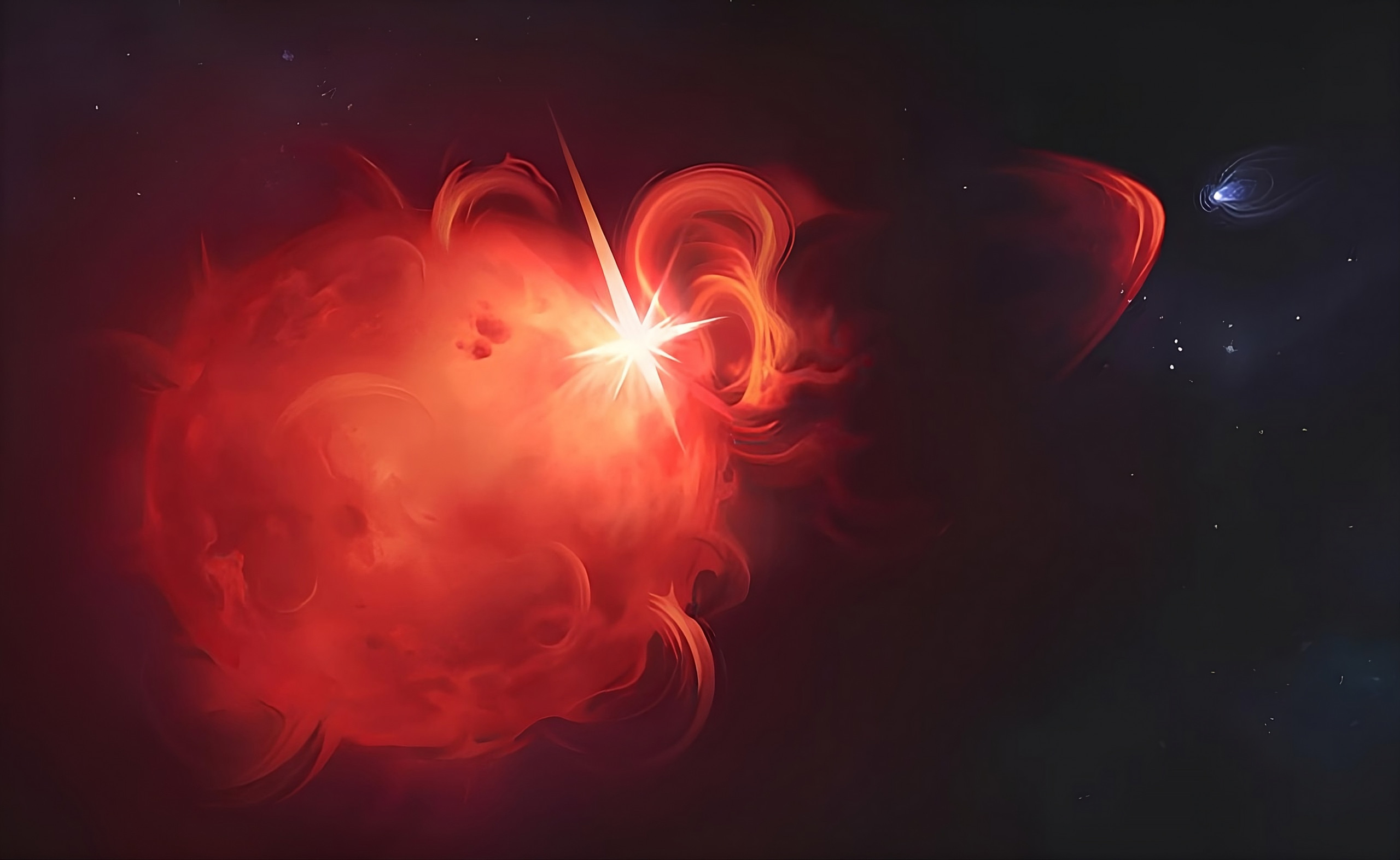 Estrela a 130 anos-luz é flagrada emitindo jato de plasma inédito fora do Sistema Solar - Imagem do artigo