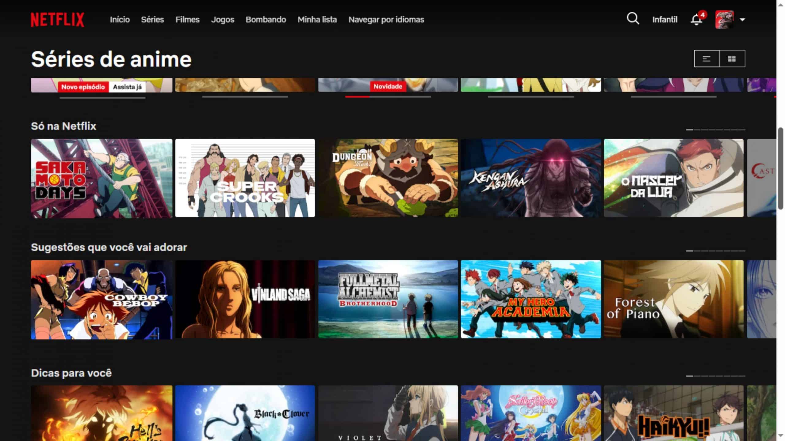 Códigos secretos da Netflix facilitam busca por animes em categorias específicas - Imagem do artigo