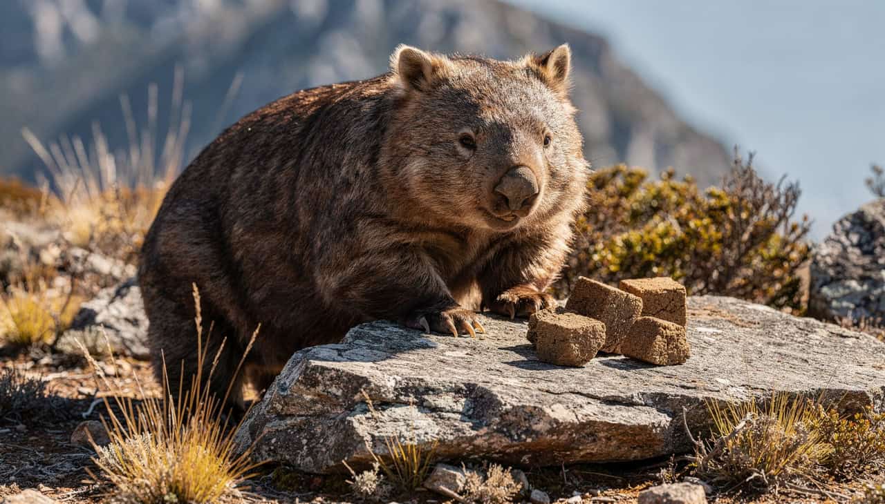 Vombate usa fezes em formato de cubo para marcar território nas montanhas da Austrália - Imagem do artigo