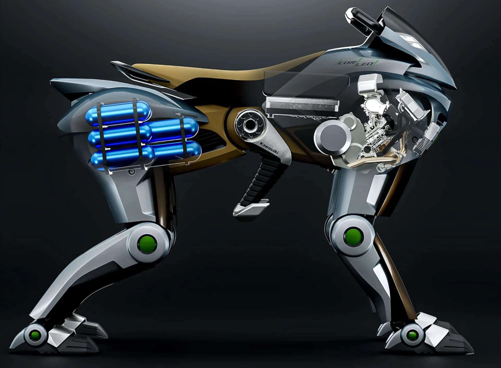Kawasaki antecipa produção do Corleo, veículo robótico de quatro patas movido a hidrogênio - Imagem do artigo