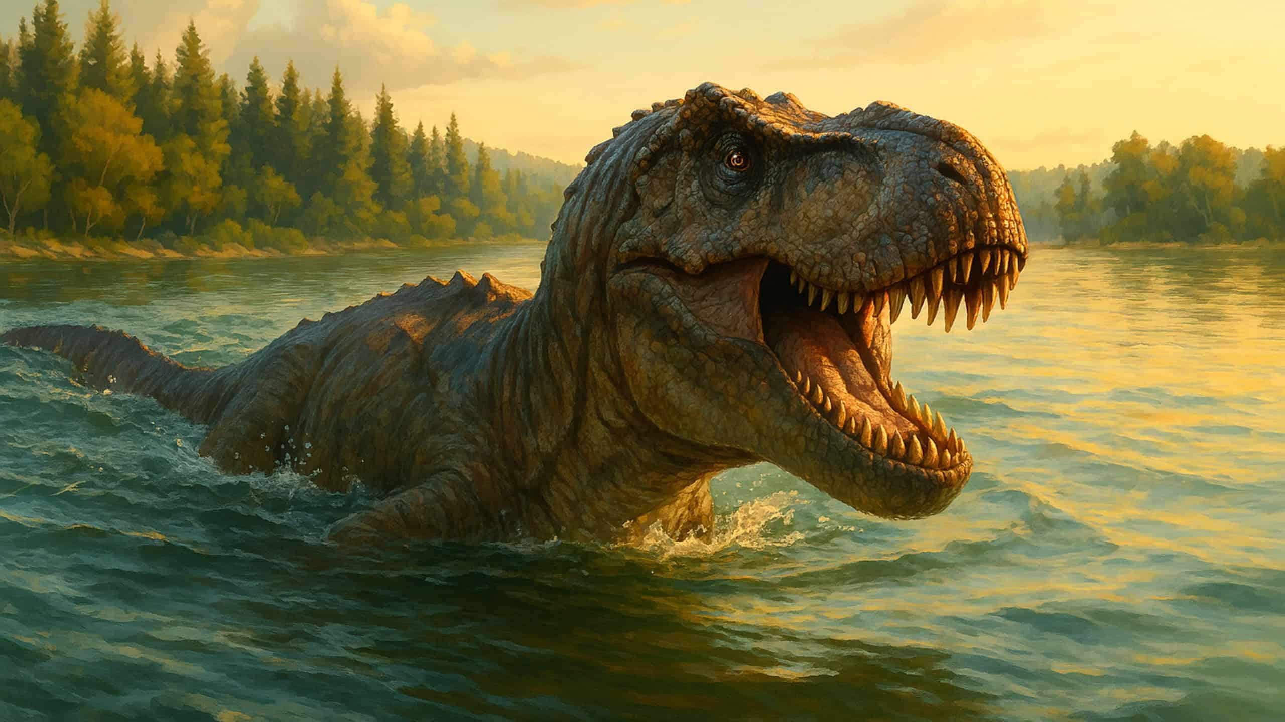 Evidências apontam que Tiranossauro rex era capaz de nadar, indicam pesquisadores - Imagem do artigo